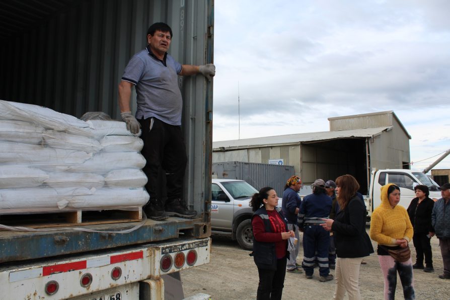 Delega Romina Álvarez valora entrega de fertilizante a usuarios de INDAP